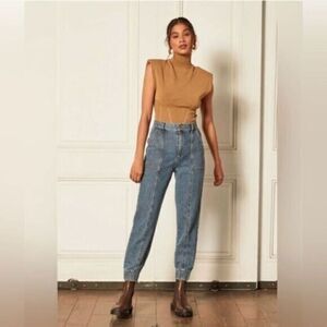 NWT Boyish Jeans Women’s Teens “The Nico” Utility Jogger Med Dark Wash -Size 27”